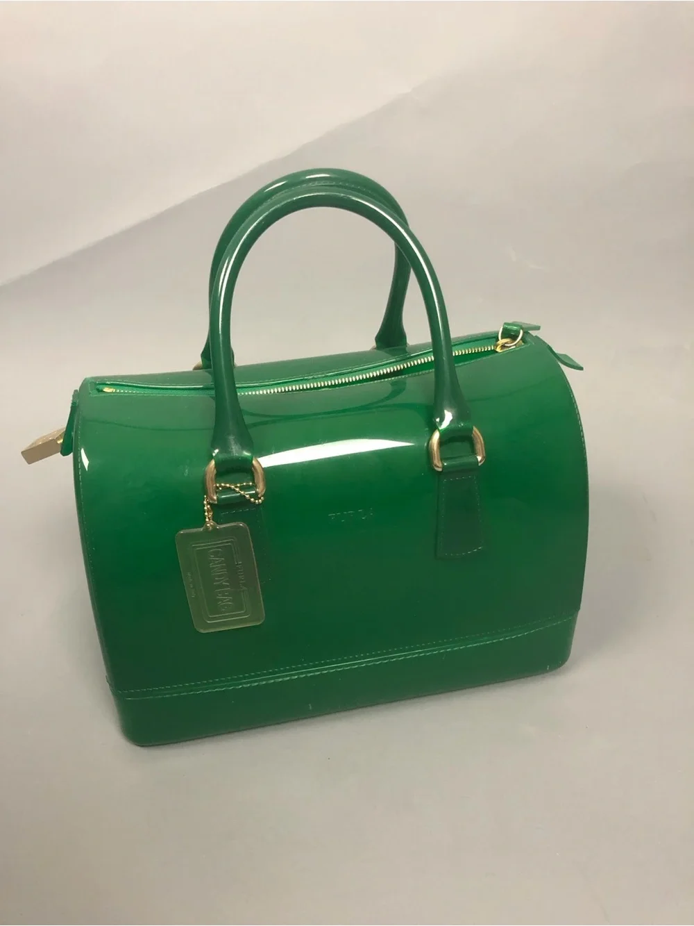 Furla Glossy Green Dome Satchel